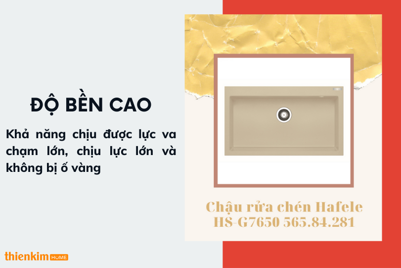 Chậu rửa chén Hafele HS-G7650 565.84.281 độ bền cao